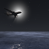 Midnight ｜ Airplane-Sightseeing Trip ｜ Free Illustration Material