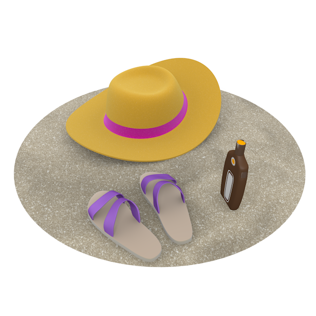 Hat ｜ Sandy Beach ｜ Sea-Permanent Free / Travel / Sightseeing / Illustration / Photo / Holiday / Free Material / Photo / Travel / Download