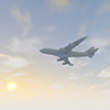 Passenger plane ｜ Sunset ｜ Sky --Sightseeing trip ｜ Free illustration material