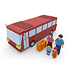 Bus ｜ Family ｜ Travel --Sightseeing Trip ｜ Free Illustration Material