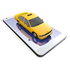 Taxi ｜ Smartphone-Sightseeing Travel ｜ Free Illustration Material