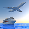 Passenger plane ｜ Luxury liner ――Sightseeing trip ｜ Free illustration material