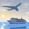 Passenger plane ｜ Luxury liner ――Sightseeing trip ｜ Free illustration material