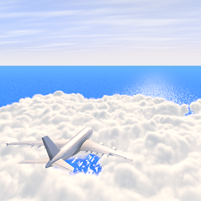 Passenger plane ｜ Cloud ｜ Sea-Permanent free / Travel / Sightseeing / Illustration / Photo / Holiday / Free material / Photo / Travel / Download