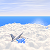 Passenger plane ｜ Cloud ｜ Sea ――Sightseeing trip ｜ Free illustration material