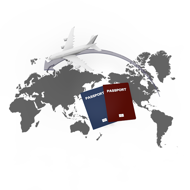 World Map ｜ Passport ｜ Passenger Airliner-Permanent Free / Travel / Sightseeing / Illustration / Photo / Holiday / Free Material / Photo / Travel / Download