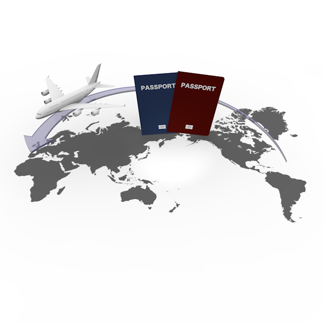 World Map ｜ Passport ｜ Passenger Airliner-Permanent Free / Travel / Sightseeing / Illustration / Photo / Holiday / Free Material / Photo / Travel / Download