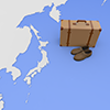 Travel bag ｜ Map of Japan --Sightseeing trip ｜ Free illustration material