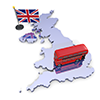 イギリス｜2階建てバス - 観光旅行｜無料イラスト素材