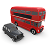 Double-decker bus ｜ Taxi-Sightseeing trip ｜ Free illustration material
