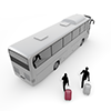 Large Bus ｜ Travelers-Sightseeing Trips ｜ Free Illustration Material