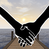 Pier ｜ Lover ｜ Holding Hands --Sightseeing Trip ｜ Free Illustration Material
