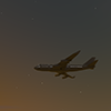 Airplane ｜ Darkness-Sightseeing Travel ｜ Free Illustration Material