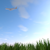 Passenger plane ｜ Blue sky --Sightseeing trip ｜ Free illustration material