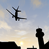 Passenger plane ｜ Dusk --Sightseeing trip ｜ Free illustration material