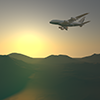 Sunset ｜ Jet plane ――Sightseeing trip ｜ Free illustration material
