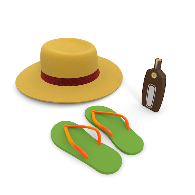 Hat ｜ Oil ｜ Flip-Flops-Permanent Free / Travel / Sightseeing / Illustration / Photo / Holiday / Free Material / Photo / Travel / Download