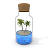 Bottle ｜ Palm Tree --Sightseeing Trip ｜ Free Illustration Material