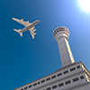 Passenger plane ｜ Airport ｜ Sun-Sightseeing trip ｜ Free illustration material